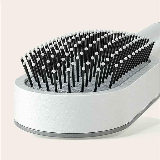 Self Cleaning Hair Brush for Women - One-Key Cleaning, Hair Loss Prevention, Airbag Massage Scalp Comb, Anti-Static Hairbrush