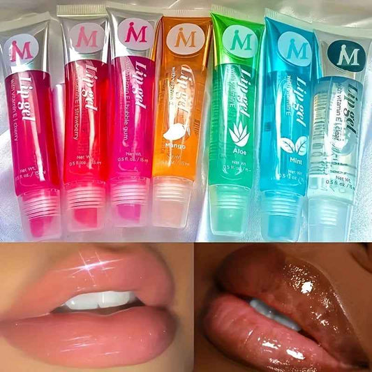 Moisturizing Lip Gloss Set - 6Pcs/Set Translucent Plumping Lip Oils with Rosehip, Argan, Peppermint, and Coconut Flavors