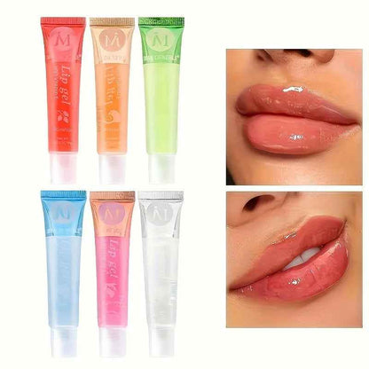 Moisturizing Lip Gloss Set - 6Pcs/Set Translucent Plumping Lip Oils with Rosehip, Argan, Peppermint, and Coconut Flavors
