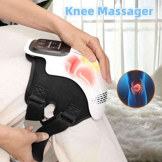 Electric Knee Massager - Intelligent Home Use Rechargeable Heating and Vibration Pain Relief Device with Infrared Laser