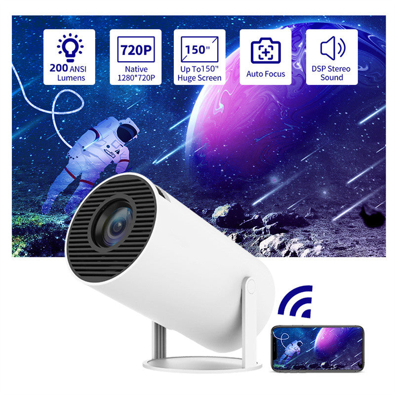 Portable Home Projector with 180 Degrees Projection Angle and Automatic Focus for Home Use